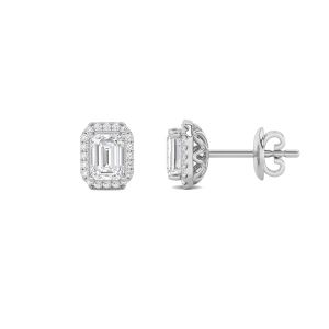 Emerald Shaped Lab Grown Diamond (F/VS) Earring...