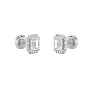 Emerald Shaped Lab Grown Diamond (F/VS) Earring...