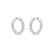 Emerald Shaped Lab Grown Diamond (F/VS) Inside Out Hoop Earrings in 14K Gold