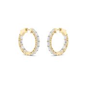 Emerald Shaped Lab Grown Diamond (F/VS) Inside Out Hoop Earrings in 14K Gold