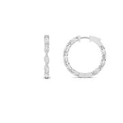 Marquise Shaped Lab Grown Diamond (F/VS) Inside Out Hoop Earrings in 14K Gold