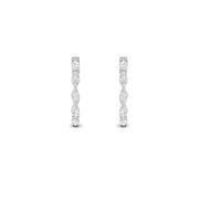 Marquise Shaped Lab Grown Diamond (F/VS) Inside Out Hoop Earrings in 14K Gold