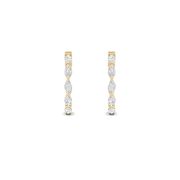 Marquise Shaped Lab Grown Diamond (F/VS) Inside Out Hoop Earrings in 14K Gold