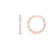 Marquise Shaped Lab Grown Diamond (F/VS) Inside Out Hoop Earrings in 14K Gold