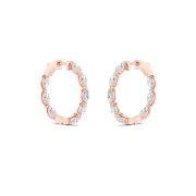 Marquise Shaped Lab Grown Diamond (F/VS) Inside Out Hoop Earrings in 14K Gold