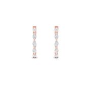 Marquise Shaped Lab Grown Diamond (F/VS) Inside Out Hoop Earrings in 14K Gold