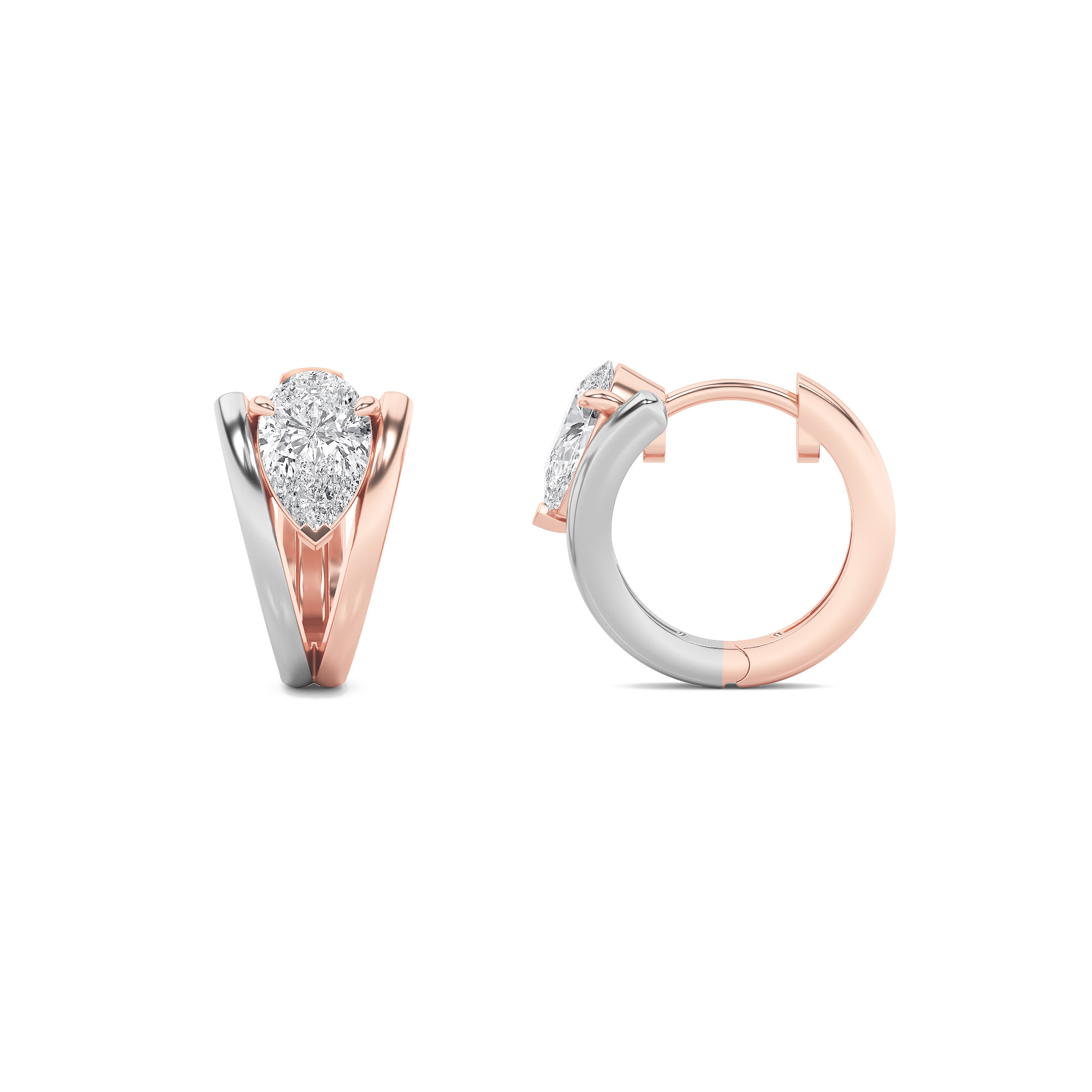 Pear Shaped Lab Grown Diamond (F/VS) Fashion Earrings in 14K Gold