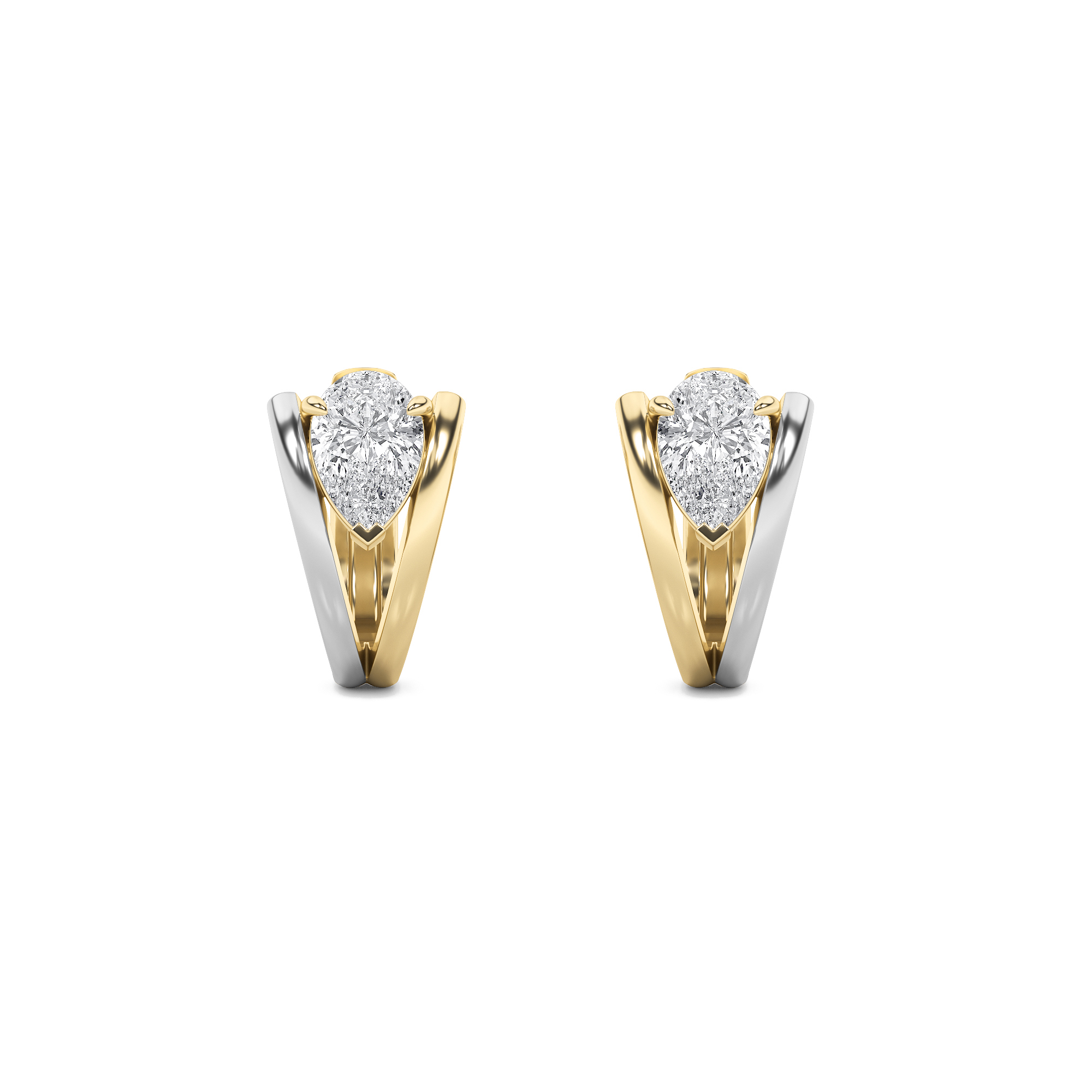 Pear Shaped Lab Grown Diamond (F/VS) Fashion Earrings in 14K Gold
