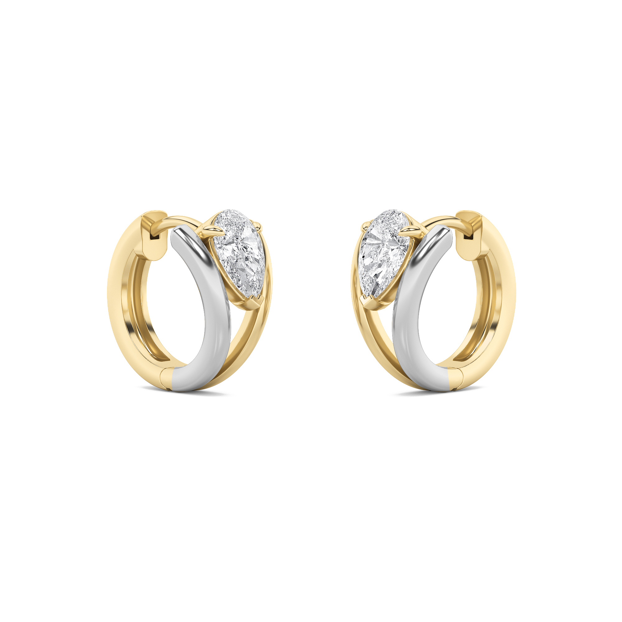 Pear Shaped Lab Grown Diamond (F/VS) Fashion Earrings in 14K Gold