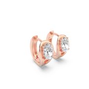 Oval Shaped Lab Grown Diamond (F/VS) Fashion Earrings in 14K Gold