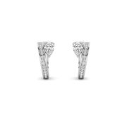 Pear Shaped Lab Grown Diamond (F/VS) Accented Huggie Earrings in 14K Yellow Gold