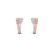 Pear Shaped Lab Grown Diamond (F/VS) Accented Huggie Earrings in 14K Yellow Gold