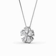 Pear Shaped Lab Grown Diamond (F/VS) Floral Pendant in 14K Gold
