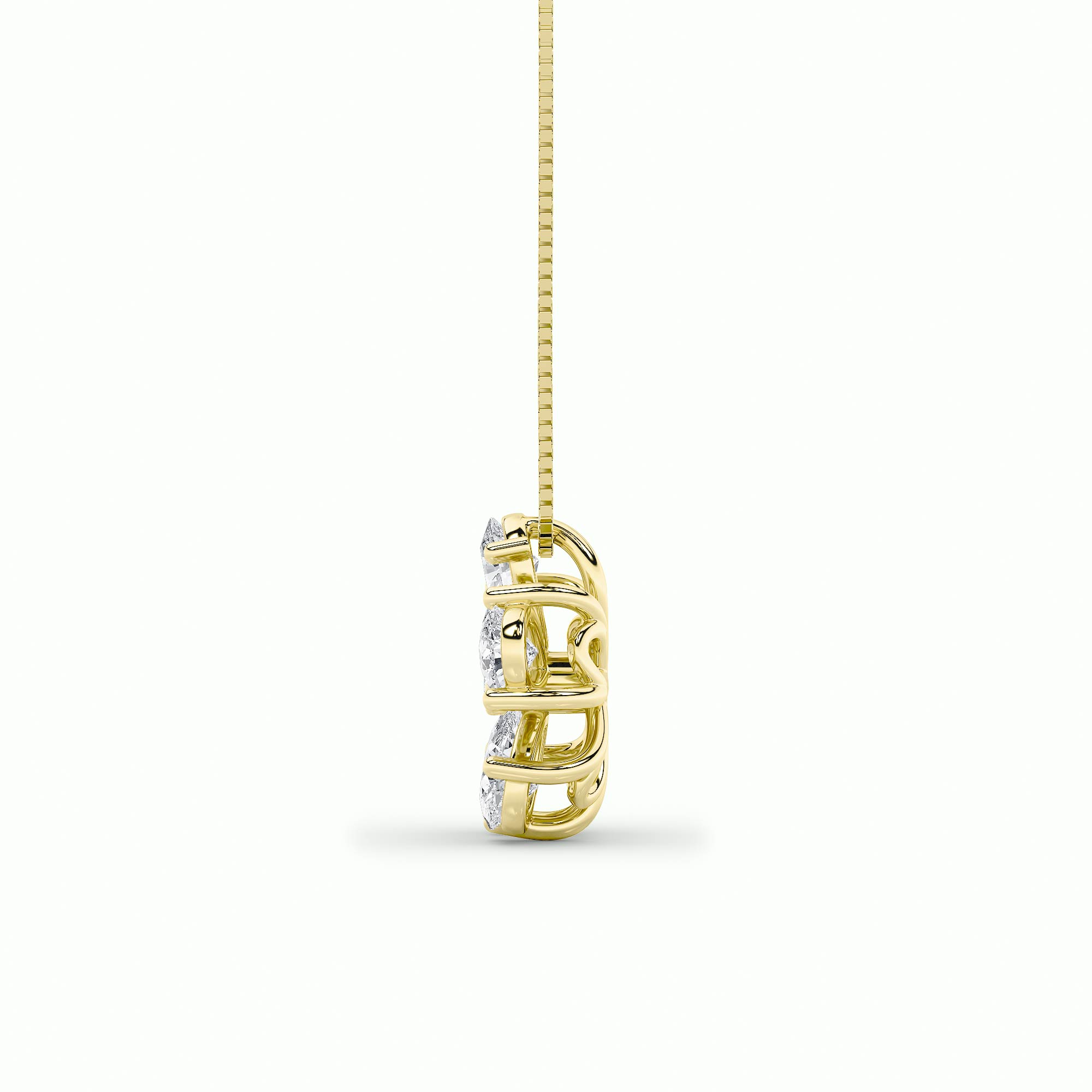 Pear Shaped Lab Grown Diamond (F/VS) Floral Pendant in 14K Gold