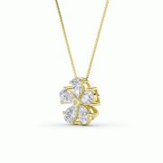 Pear Shaped Lab Grown Diamond (F/VS) Floral Pendant in 14K Gold