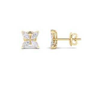 Marquise Shaped Lab Grown Diamond (F/VS) Flower...