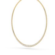Round Shaped Lab Grown Diamond (F/VS) Graduating Half Riviera Necklace in 14K Gold