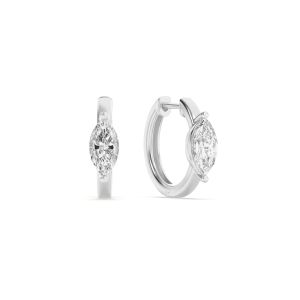 Marquise Shaped Lab Grown Diamond (F/VS) Solita...