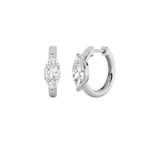 Marquise Shaped Lab Grown Diamond (F/VS) Solita...