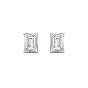 Emerald Cut Solitaire Lab Grown Diamond Earring...