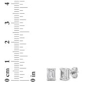 Emerald Cut Solitaire Lab Grown Diamond Earrings (F/VS) in 14K White Gold