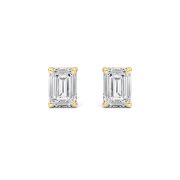 Emerald Cut Solitaire Lab Grown Diamond Earrings (F/VS) in 14K White Gold