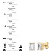Emerald Cut Solitaire Lab Grown Diamond Earrings (F/VS) in 14K White Gold