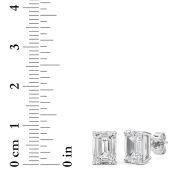 Emerald Cut Solitaire Lab Grown Diamond Earrings (F/VS) in 14K White Gold