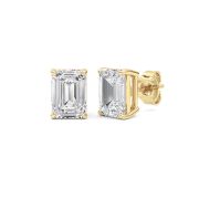 Emerald Cut Solitaire Lab Grown Diamond Earrings (F/VS) in 14K White Gold