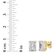 Emerald Cut Solitaire Lab Grown Diamond Earrings (F/VS) in 14K White Gold