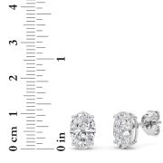 Oval Shaped Solitaire Lab Grown Diamond Earrings (F/VS) in 14K White Gold