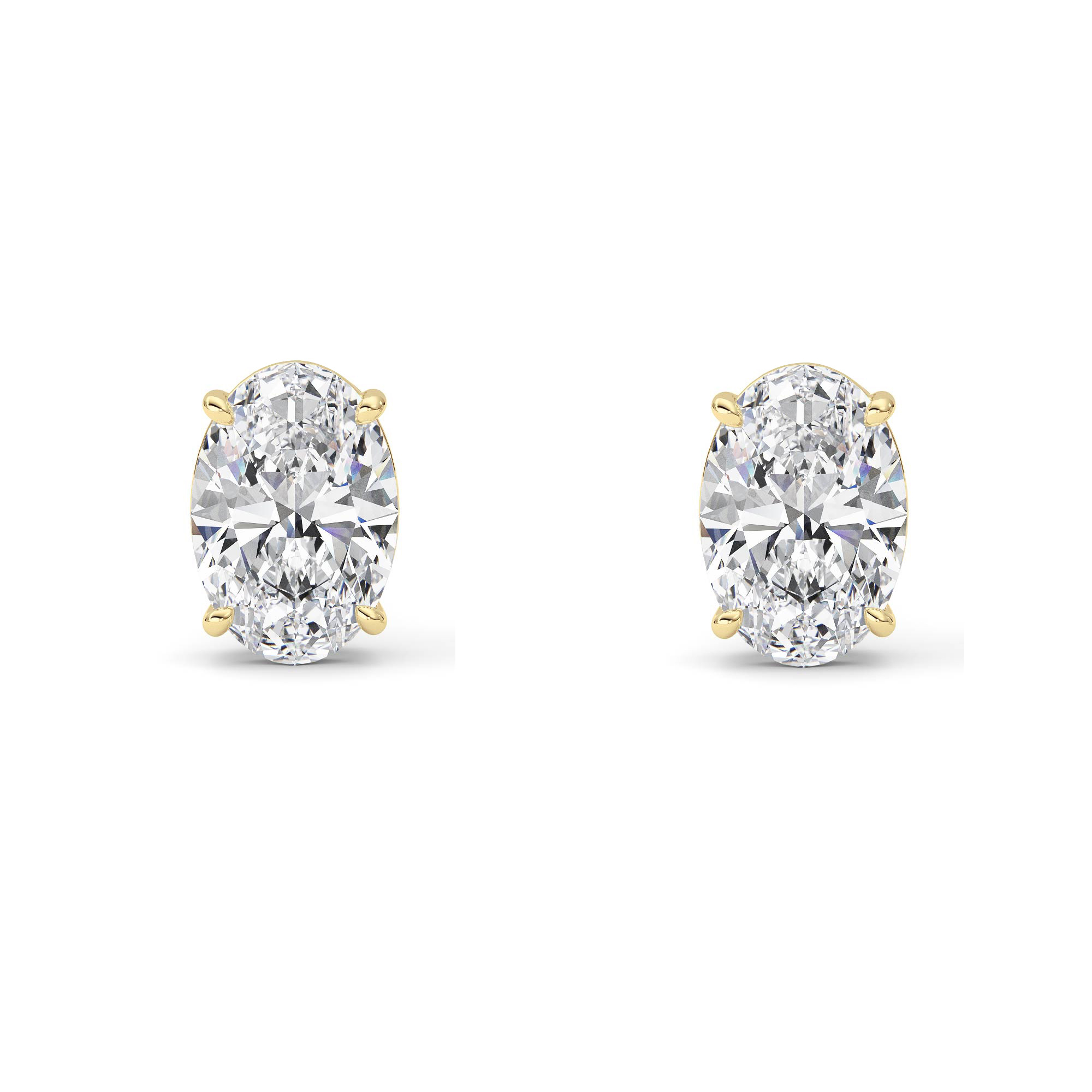 Oval Shaped Solitaire Lab Grown Diamond Earrings (F/VS) in 14K White Gold