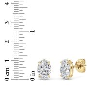 Oval Shaped Solitaire Lab Grown Diamond Earrings (F/VS) in 14K White Gold