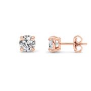 Round Shaped Lab Grown Diamond (F/VS) Stud Earrings in 14K Gold
