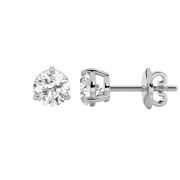 1Cttw Round Shaped Lab Grown Diamond (F/VS) Classic Basket Set Stud Earrings in 14K Gold