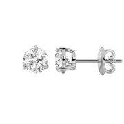 1Cttw Round Shaped Lab Grown Diamond (F/VS) Classic Basket Set Stud Earrings in 14K Gold