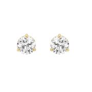 1Cttw Round Shaped Lab Grown Diamond (F/VS) Classic Basket Set Stud Earrings in 14K Gold