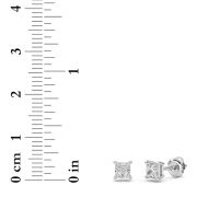1Cttw Princess Shaped Lab Grown Diamond (F/VS) Stud Earrings in 14K Gold