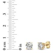 Round Shaped Lab Grown Diamond (F/VS) Hidden Halo Stud Earrings in 14K Gold