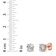 Round Shaped Lab Grown Diamond (F/VS) Hidden Halo Stud Earrings in 14K Gold