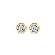 3Cttw Round Shaped Lab Grown Diamond (F/VS) Hidden Halo Stud Earrings in 14K Gold