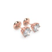3Cttw Round Shaped Lab Grown Diamond (F/VS) Hidden Halo Stud Earrings in 14K Gold