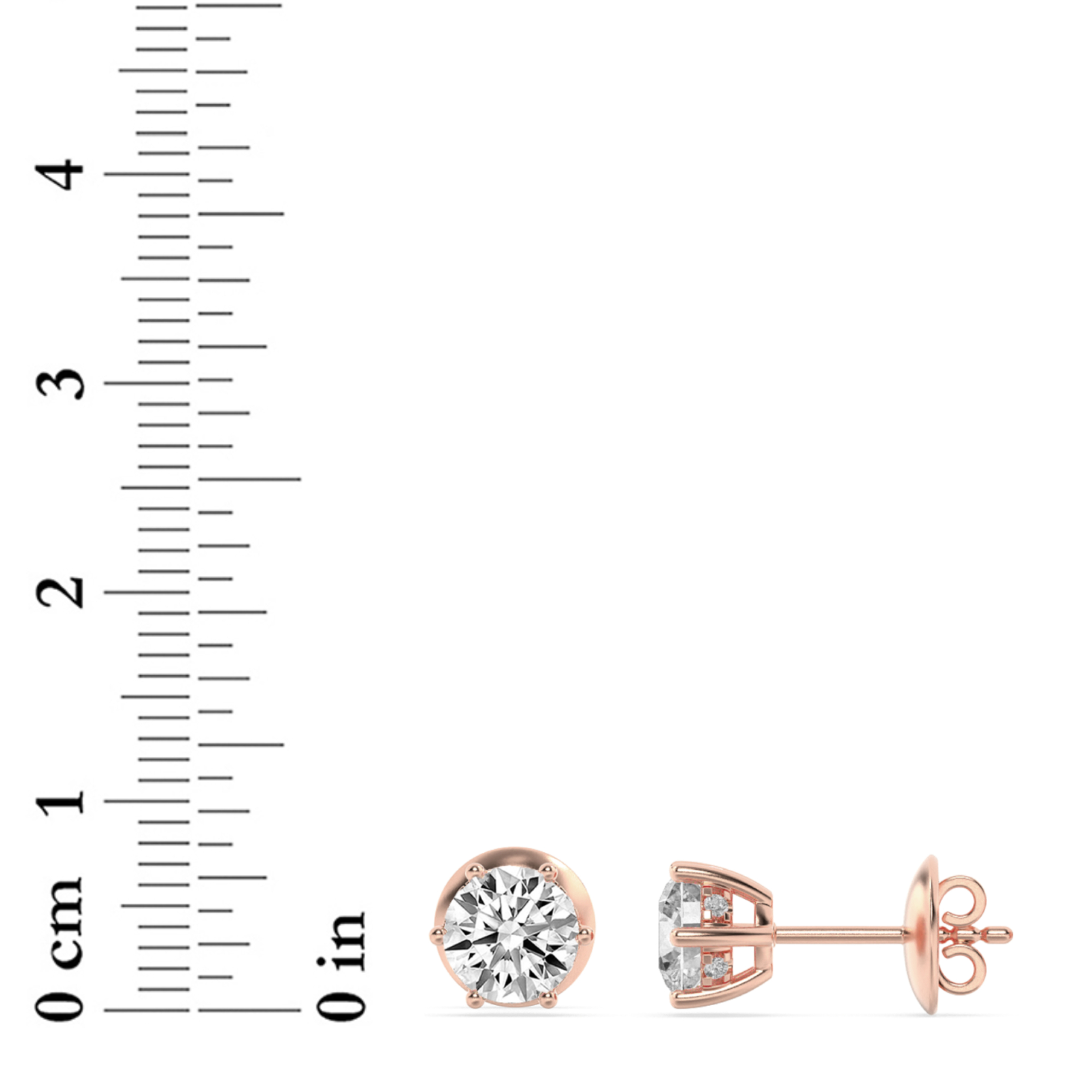3Cttw Round Shaped Lab Grown Diamond (F/VS) Hidden Halo Stud Earrings in 14K Gold