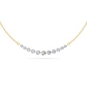 Round Shaped Lab Grown Diamond (F/VS) Graduating half Necklace in 14K Gold