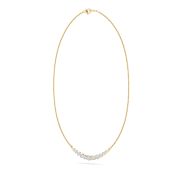 Round Shaped Lab Grown Diamond (F/VS) Graduating half Necklace in 14K Gold