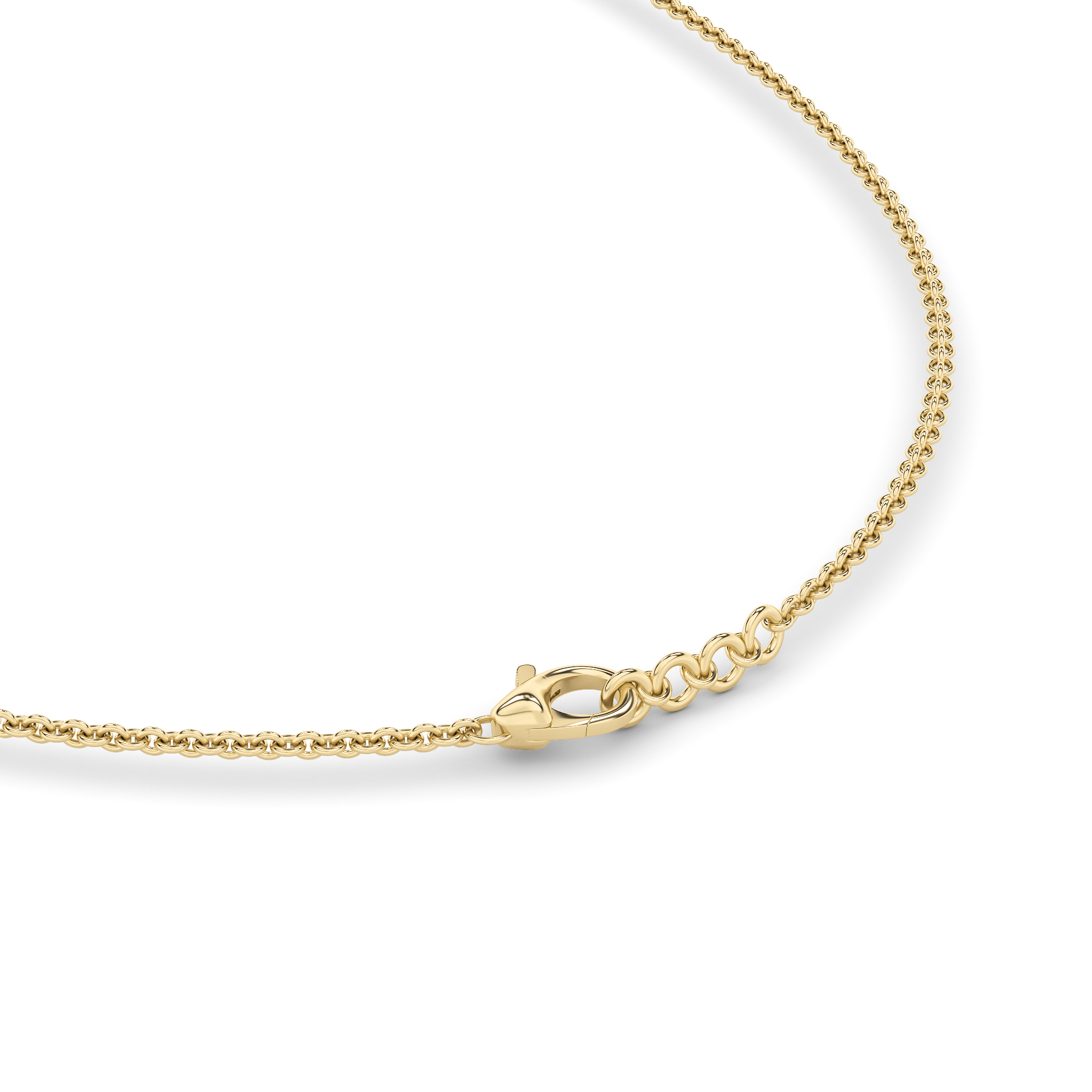 Round Shaped Lab Grown Diamond (F/VS) Graduating half Necklace in 14K Gold