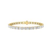 Emerald Shaped Lab Grown Diamond (F/VS) Tennis Bracelet in 14K Gold