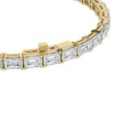 Emerald Shaped Lab Grown Diamond (F/VS) Tennis Bracelet in 14K Gold