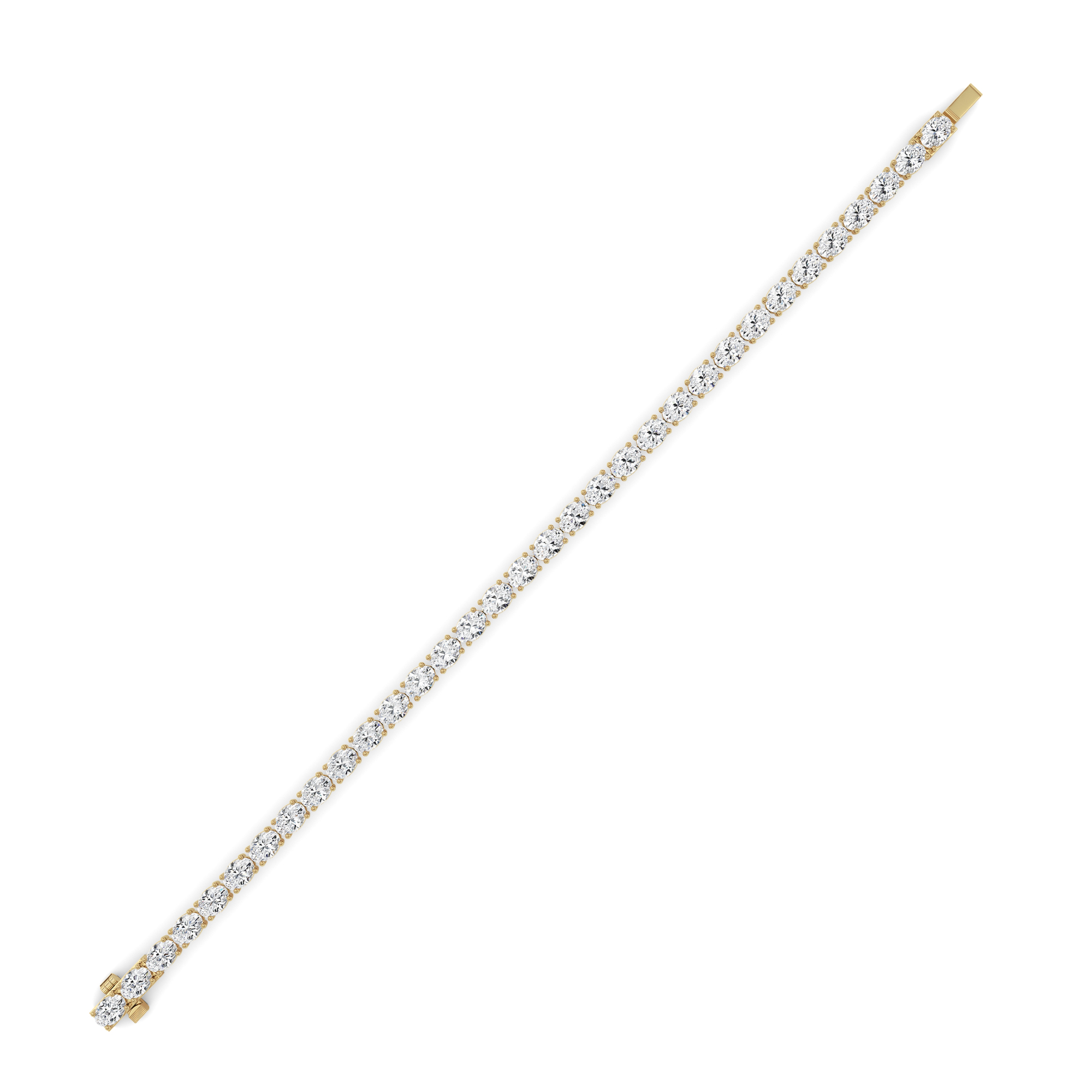 Oval Shaped Lab Grown Diamond (F/VS) Classic Line Bracelet in 14K Gold