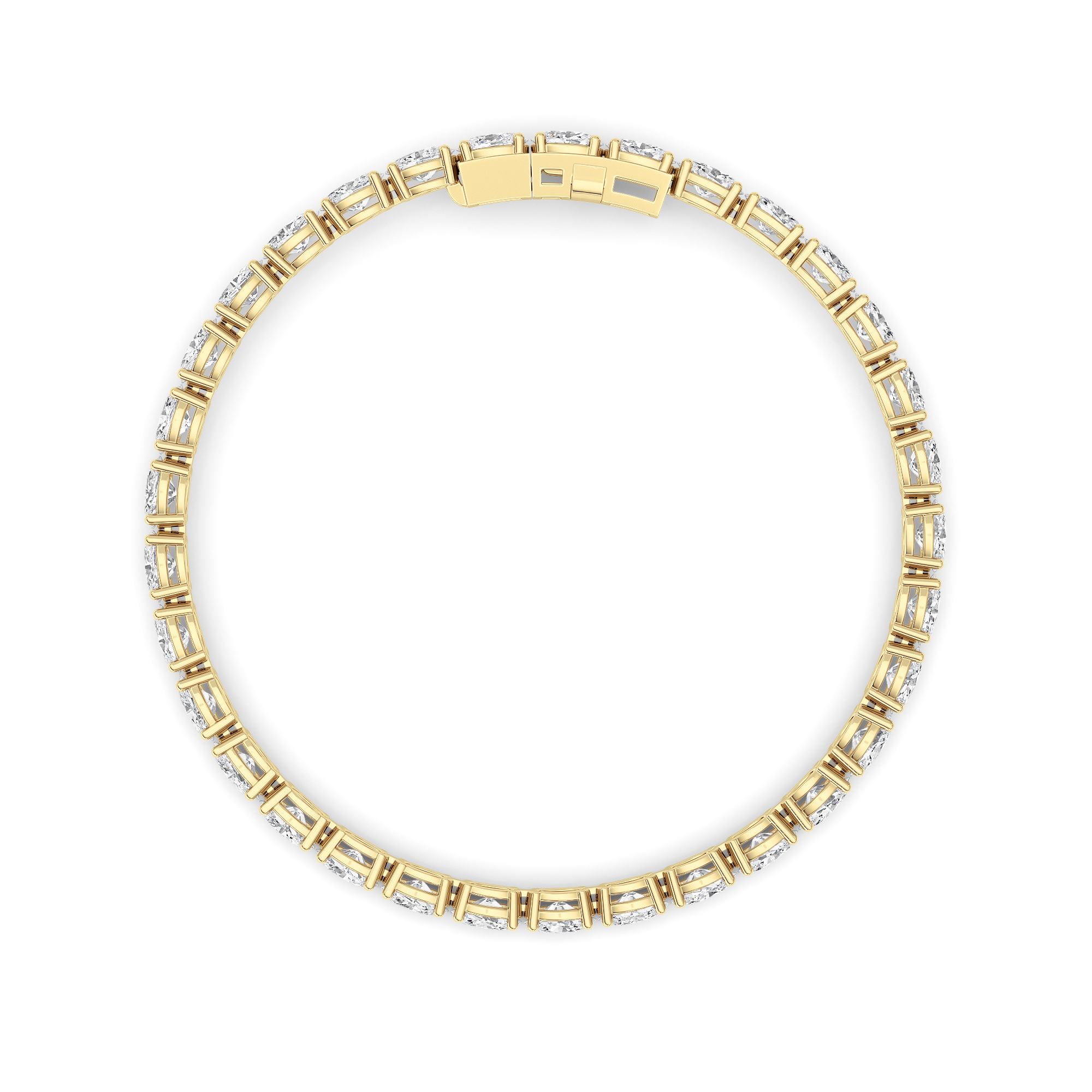 Oval Shaped Lab Grown Diamond (F/VS) Classic Line Bracelet in 14K Gold